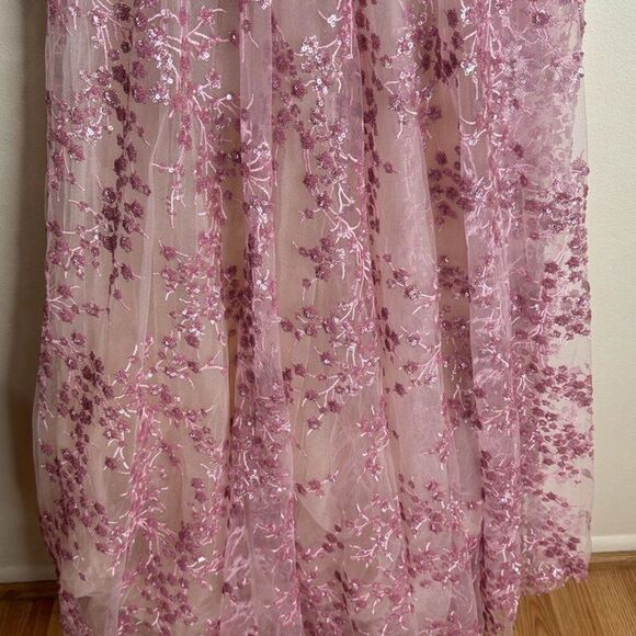 Mac Duggal 67264M Corset Bodice Sequin Dress in pink long sparkly gown size 4 - Picture 7 of 12